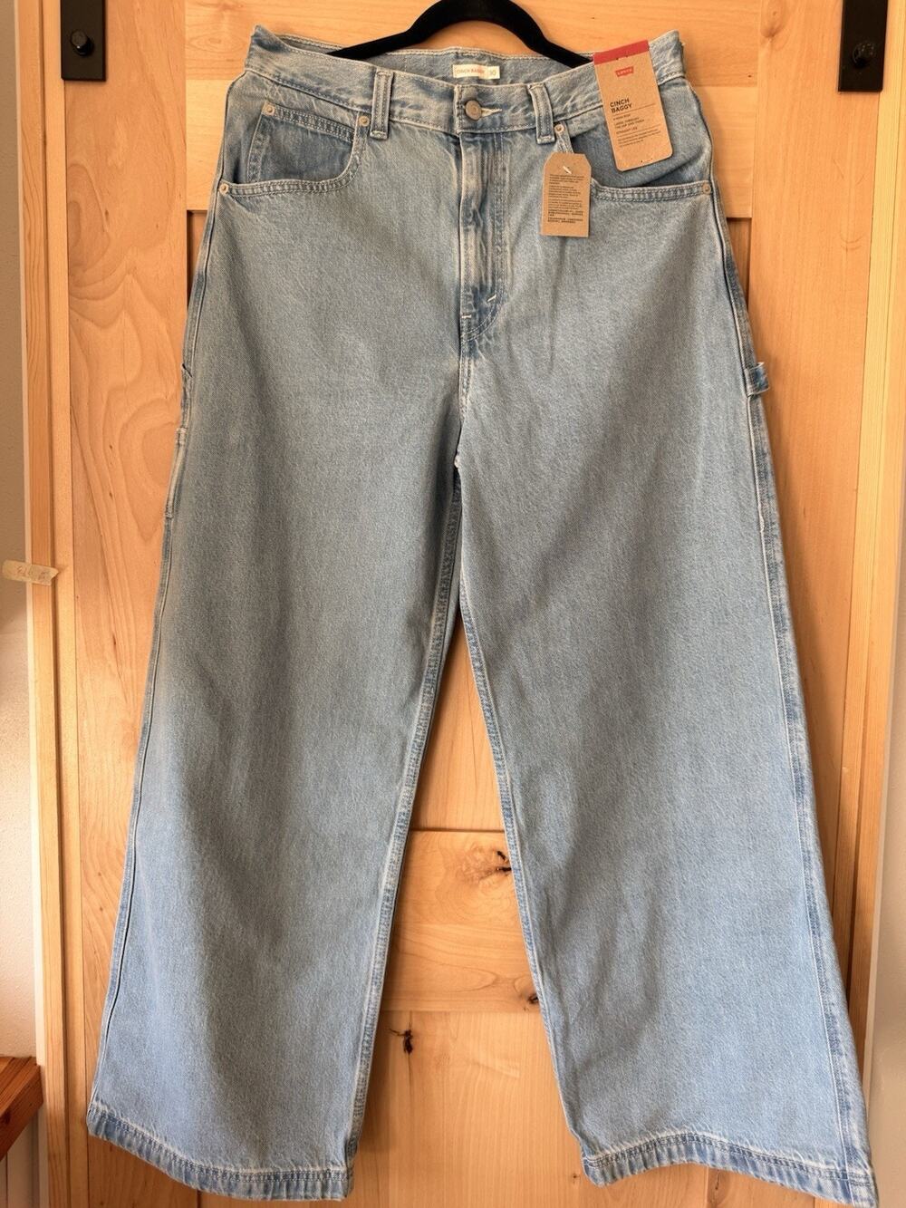 Levi’s Cinch Baggy Jeans Women’s 30x31 Light Wash High Rise Wide Leg Carpenter